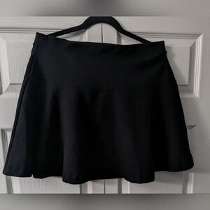 Retro Old Navy Skirt womens sz Large Circle Knit Stretch Pull On Skater Black